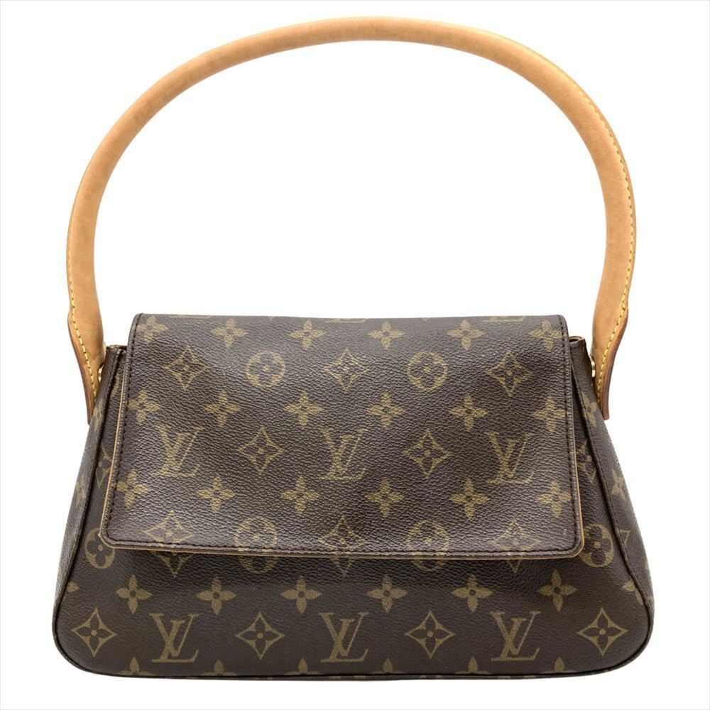 LOUIS VUITTON Brown Monogram Canvas Mini Looping Shoulder Bag